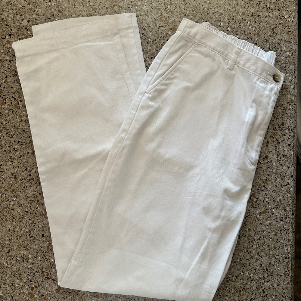 Lands End Women’s 14 TALL White Stretch Cotton Jean Pants EX COND.